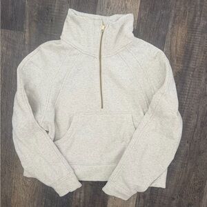 The Gym People Off-White Half-Zip Pullover Sweatshirt